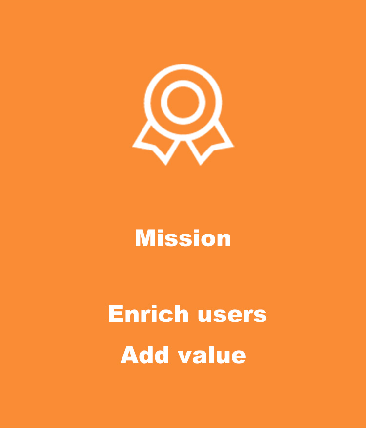 Mission:Enrich users;Add value